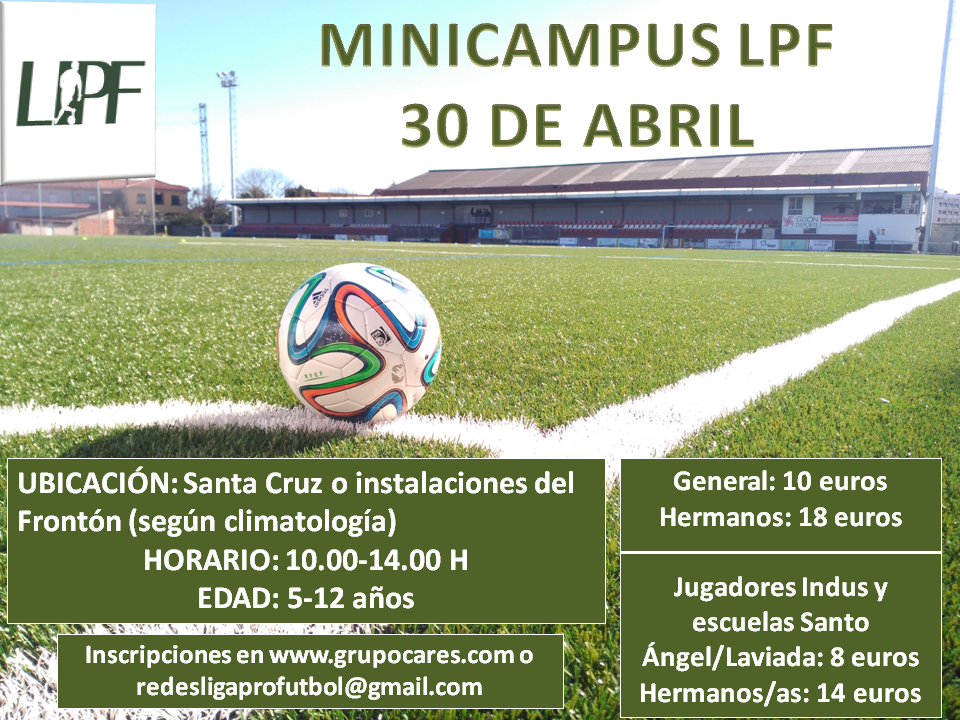 Últimas plazas para el Minicampus de Fútbol del 30 de Abril